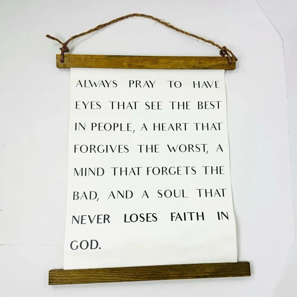 Canvas and Wood Wall Hanging About Prayer